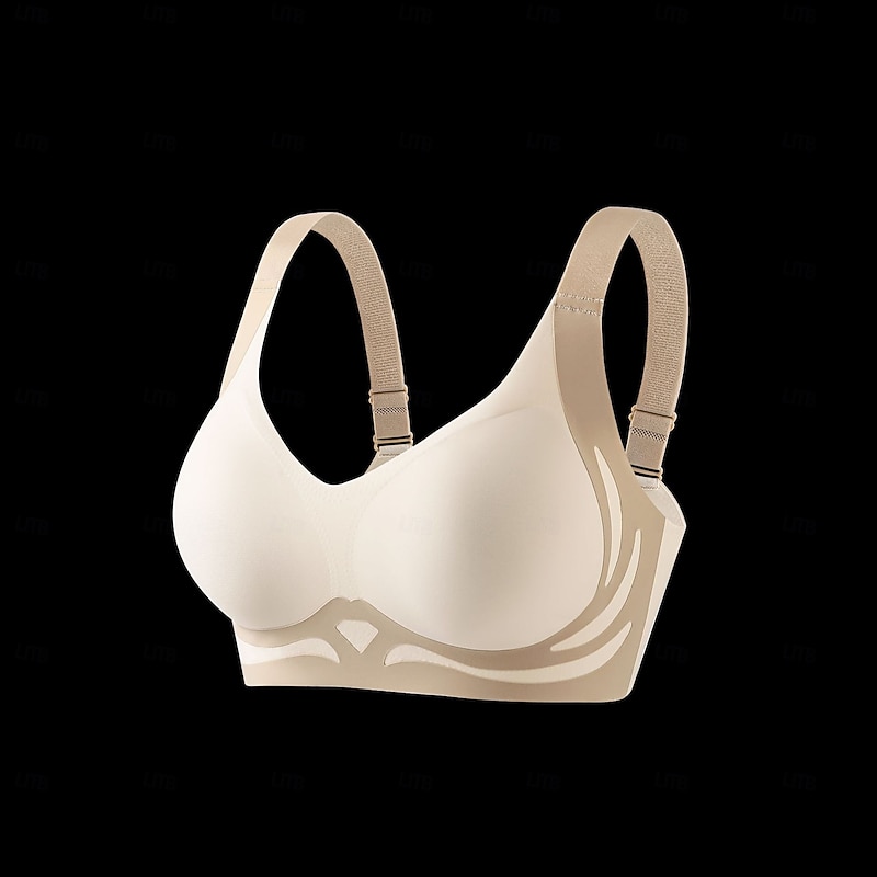 Women's Sexy Lingerie Bra BacklessNightwearNylon Spandex Color Block Solid Colored Black Light Green Dusty Blue Beige