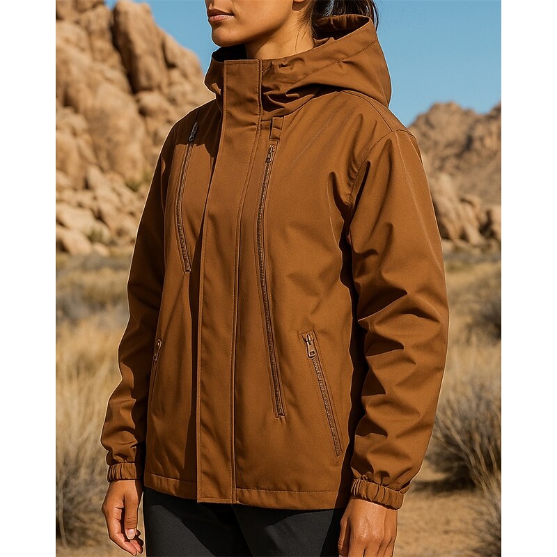 Women's Hiking Jacket Raincoat Sport Jacket Outdoor Waterproof Quick Dry Lightweight Breathable Hiking Outfits Hiking Clothes Spring Autumn / Fall Jacket Tennis Golf Running Solid Color Black Red3