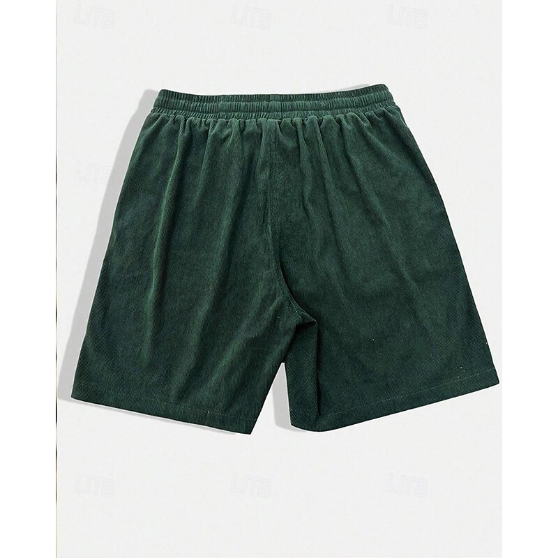 Men's Shorts Summer Shorts Casual Shorts Pocket Elastic Waist Drawstring Plain Comfort Breathable Short Outdoor Vacation Sport Casual Black Green2