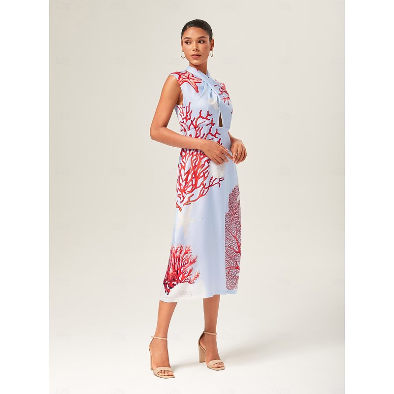 Elegant Ocean tie Maxi Dress3