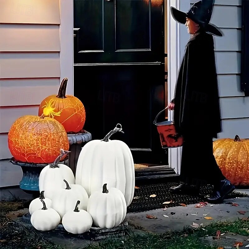 7 Pieces/Set Garden Holiday Decoration 7 Pieces Simulation Pumpkin Model Fake Vegetables DIY Crafts Home Birthday Wedding Halloween Decoration Party House Decoration Perfect Holiday Gift4