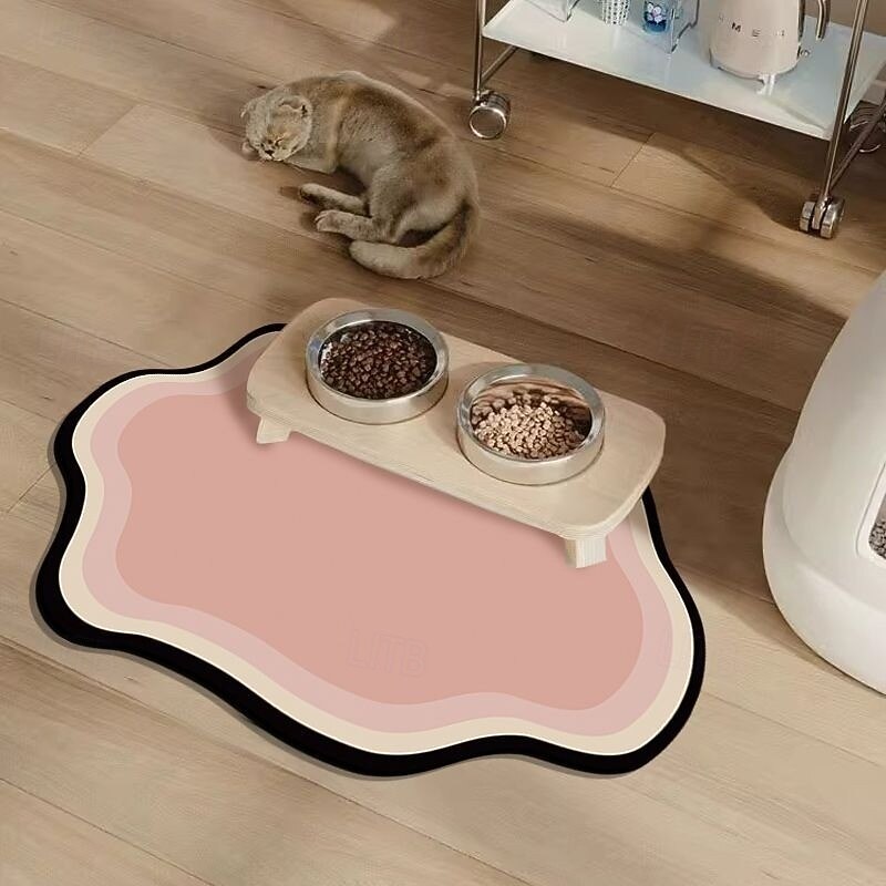 Pet Feeding Mat, Easy Clean, Waterproof, Dog, Cat Mats, Raised Edges, Placemat Tray to Stop Food Spills and Water Bowl Messes on Floor2