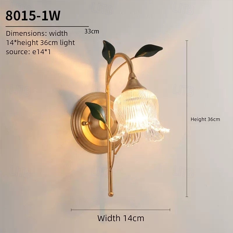 Modern Brass Wall Light Minimalist Sconces Glass Shade Wall Lamps  110-240V2