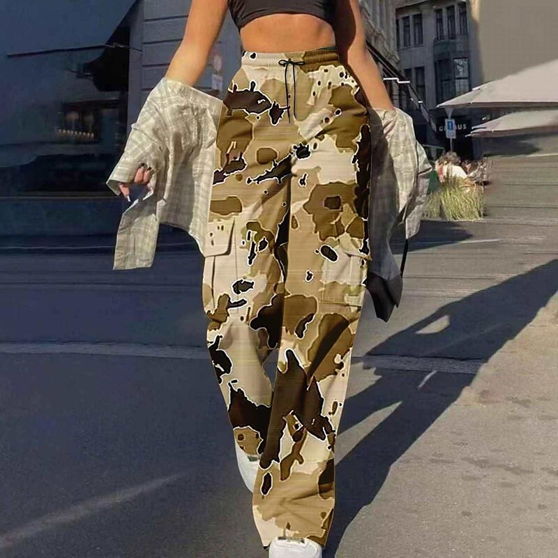 Women's EU / US Size Straight Casual / Sporty Athleisure Full Length Natural Patchwork Azure Wine Depression Green Spring Grass Green Spring, Fall, Winter, Summer3