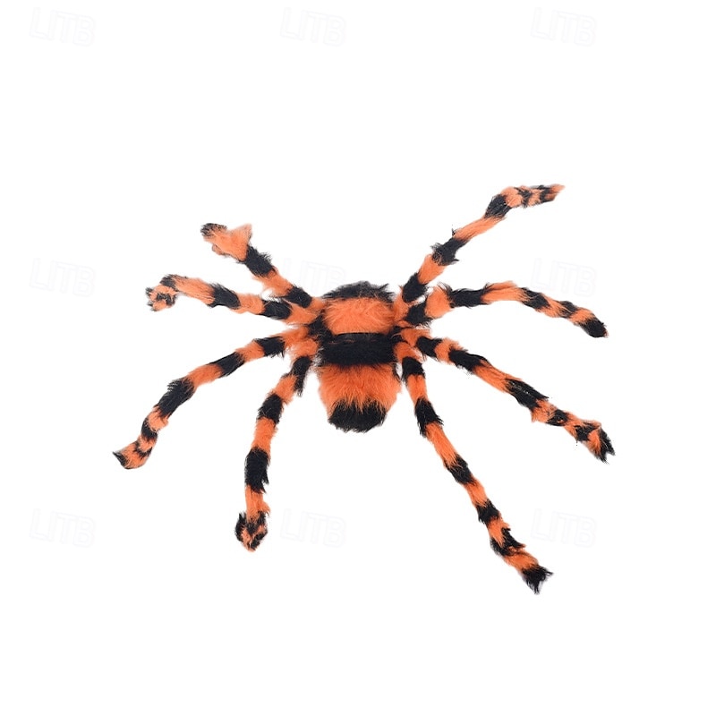 Halloween Spider Decoration Halloween Hairy Spider with Eyes Realistic White Spider Props for Haunted Houses Gardens2
