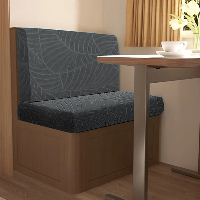 Waterproof Leaf Jacquard Rv Dinette Cushion Covers Outdoor Thickened Non-Slip Stretchable Sofa Slipcover for Car Seats and Furniture Protection3