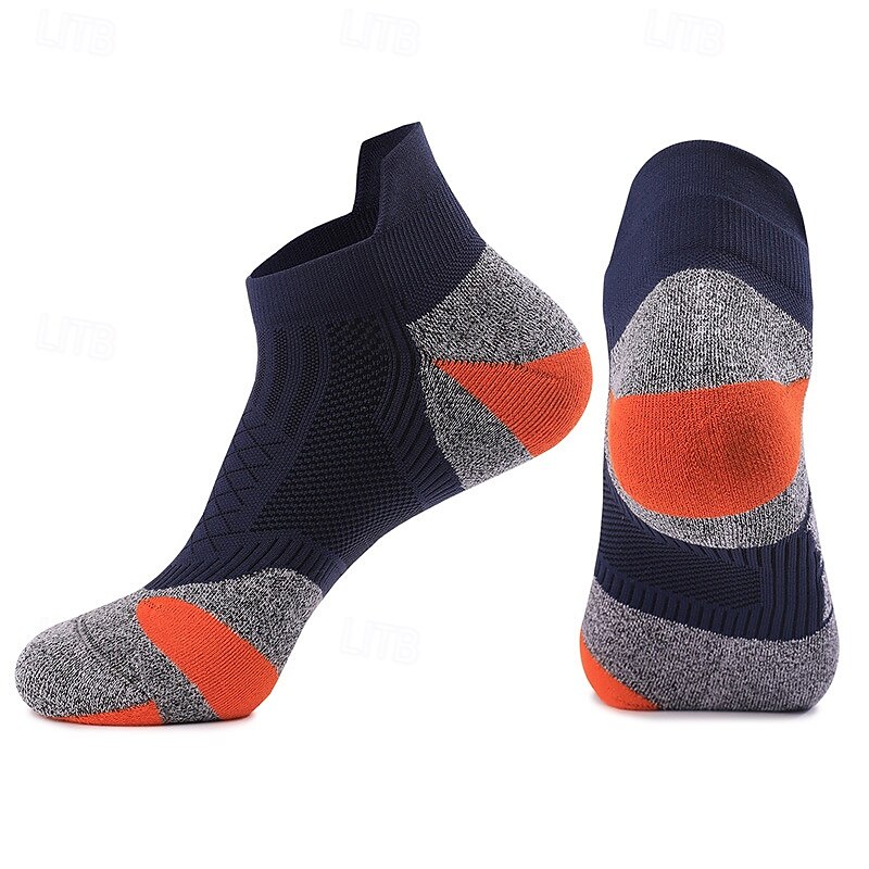1 Pair Women's Running Socks Sports Socks Breathable Quick Dry Anti-Bacterial cushioned Outdoor ankle Patchwork Nylon Violet Black White for Ski / Snowboard Running Camping / Hiking / Caving2