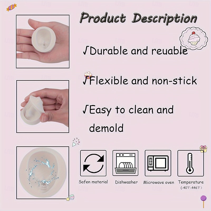 Silicone Face Molds for Crafting 8pcs BPA-Free Silicone Face Molds - Ideal for Cake Decorating Crafts and DIY Projects - Multi-Purpose Molds for Cookies Candy Chocolate and More4