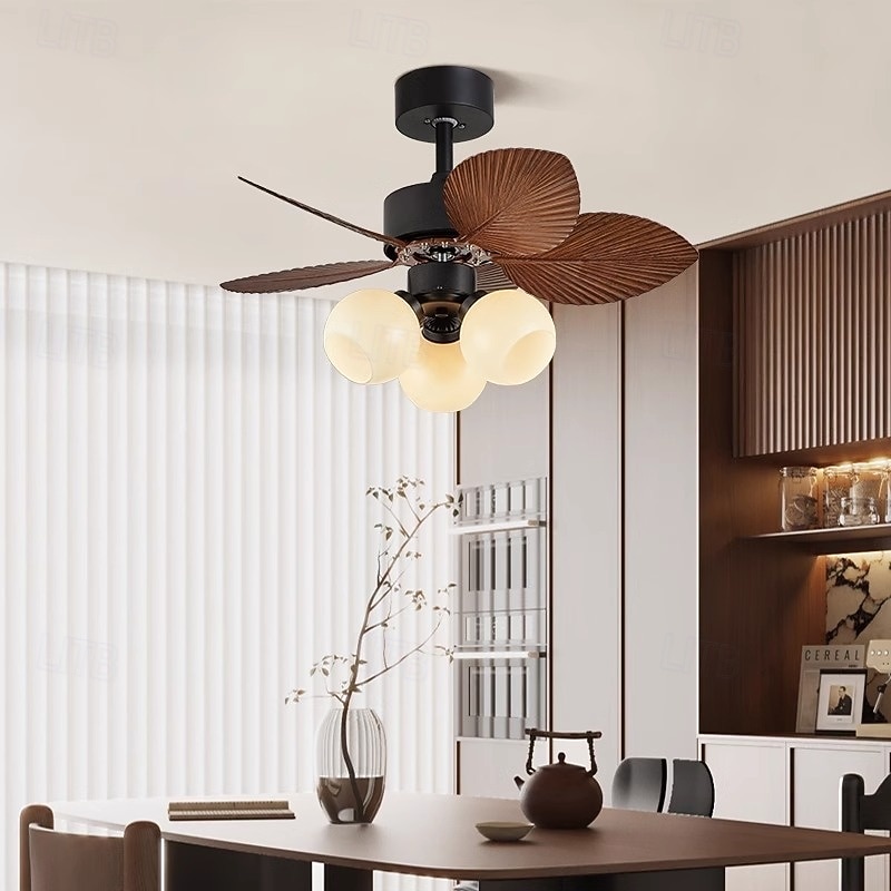 Ceiling Fan with Lights  Wooden Ceiling Fan with Lights Silent Reversible DC Motor with 3 Blades for Farmhouse, Living Room, Bedroom, Office3