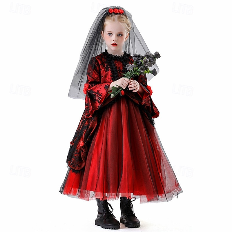Vampire Halloween Masquerade Halloween Kid's Girls' Halloween Carnival Children's Day Carnival Halloween Easy Halloween Costumes Dress Up4