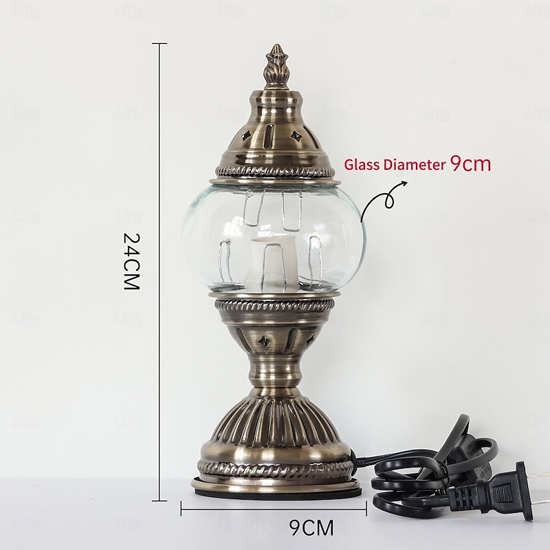 Turkish Mosaic Lamp Kit, Decorative Glass Table, Bedside Night Light for Living Room and Bedroom, Make Your Own Lamp, Antique Bronze Base3