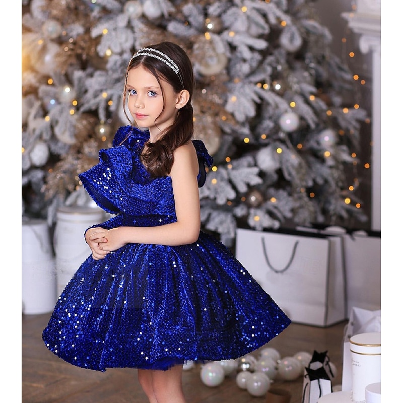 Kids Girls' Party Dress Solid Color Long Sleeve Performance Mesh Princess Sweet Mesh Mid-Calf Sheath Dress Tulle Dress Summer Spring Fall kids Wine Blue Purple2