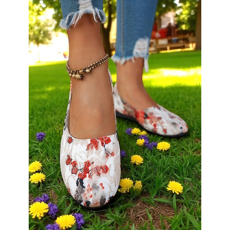 Women's Floral Ballet Flats – Lightweight Casual Round-Toe Shoes for Ladies, Ideal for Strolling in the Park, Spring Picnics and Daily Comfort2