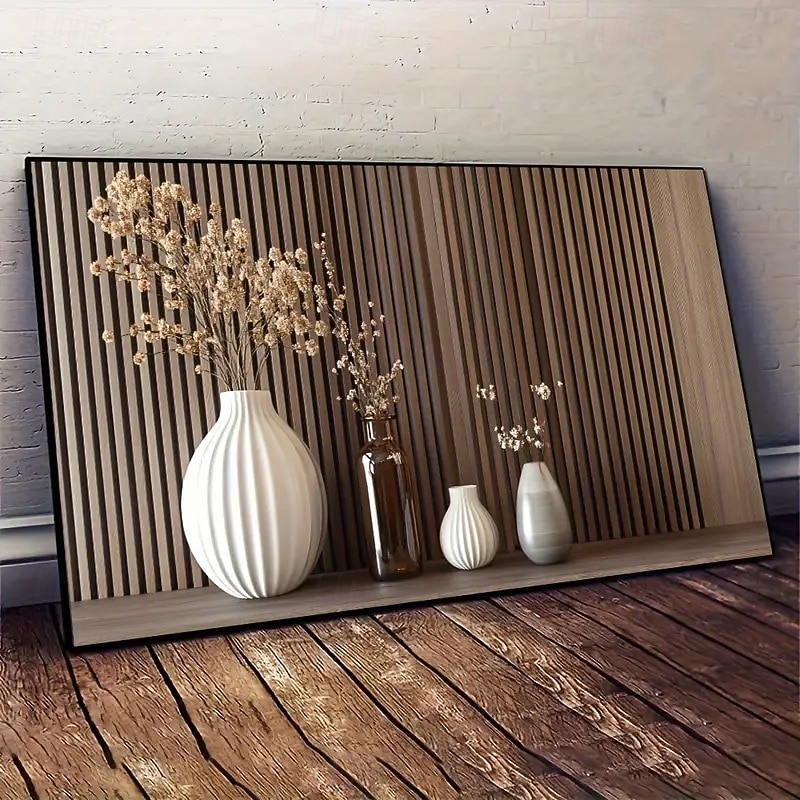 One Piece Frameless Modern Vase Wall Art Mixed Color Canvas Painting Static Poster Suitable For Living Room And Bedroom Decoration Artwork4