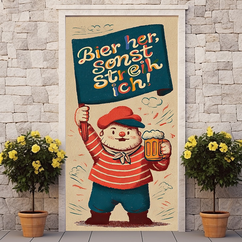 Oktoberfest Door Covers Door Tapestry Door Curtain Decoration Backdrop Door Banner for Front Door Farmhouse Holiday Party Indoor Outdoor Decor Supplies3