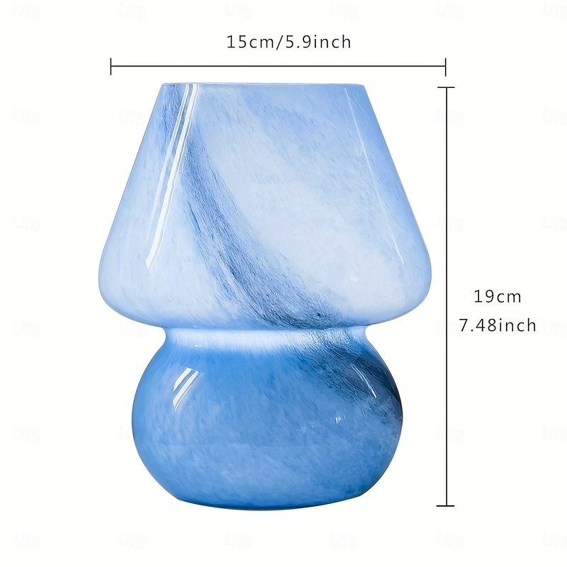 Charming Mushroom LED Bedside Lamp - Glass Nightstand Light with Adjustable Brightness Perfect for Home Decor & Gifts2