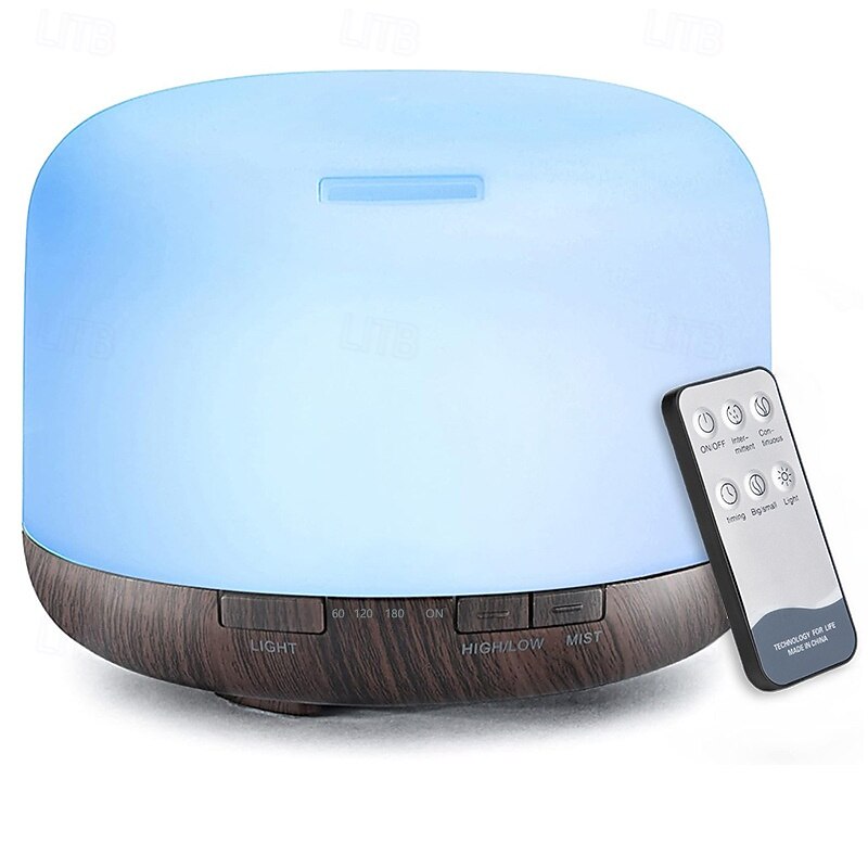 Aromatherapy Essential Oil Home Diffuser with Remote Control, 300ML Large Room Cool Mist Air Humidifier, 8 Hours Quiet Operation, Timer, 7 Colors LED Night Night, Suitable Home, Yoga