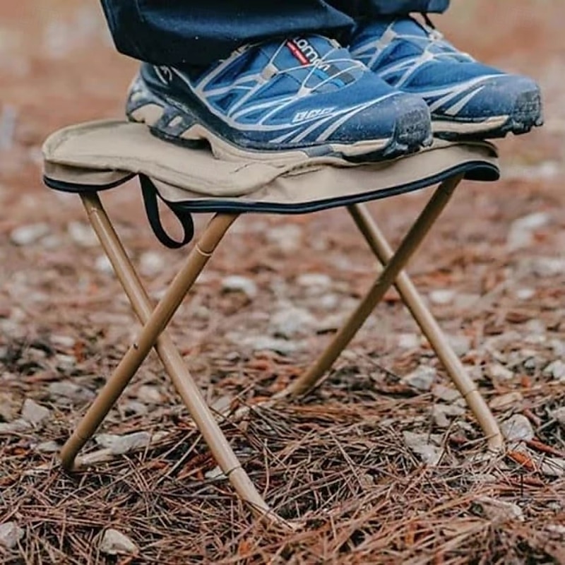 Portable Stool for Mountaineering and Hiking, Foldable Stool with Carrying Bag, Lightweight Camping Chair for Fishing, Travel, Subway, Train, Outdoor Queue3