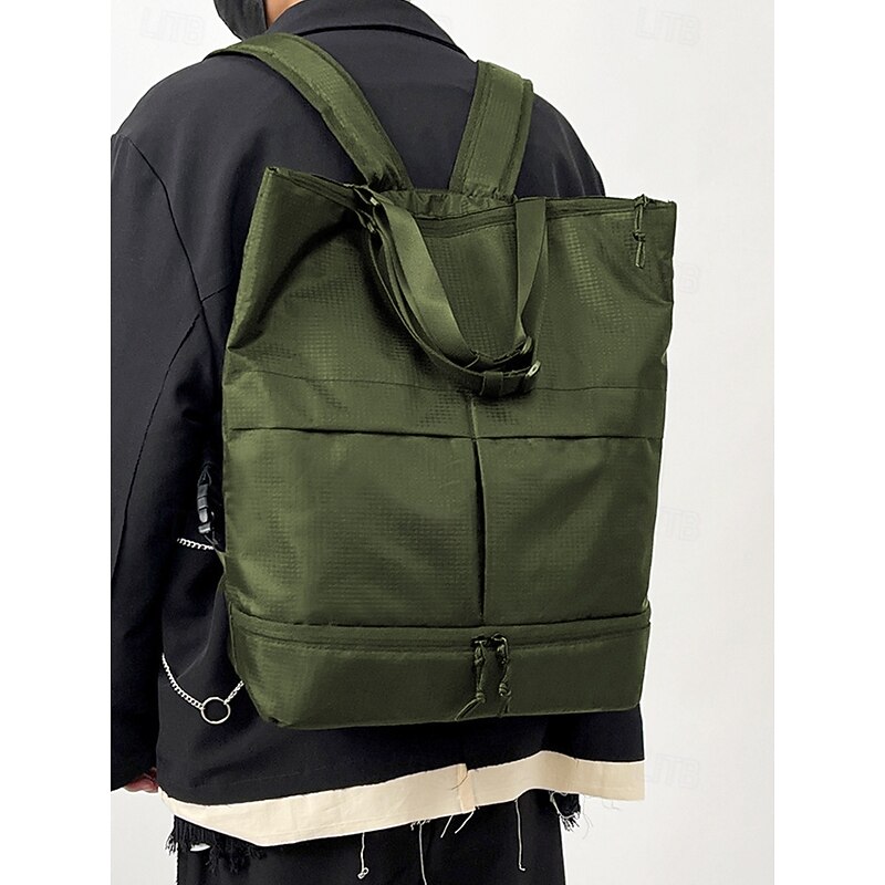 Men's Waterproof Laptop Backpack with Adjustable Shoulder Strap - Fashionable Black Blue Army Green Multi-Compartment Weekender Travel Bag for School, Work, Travel and Daily Use