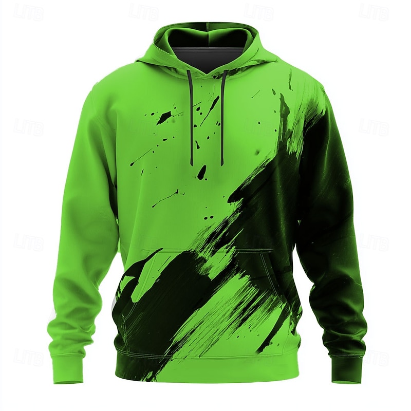 Men's Color Block Hoodies Sweatshirt Cool Party Long Sleeve Crew Neck Club Streetwear White Yellow Drawstring Plain Fall Winter Designer4