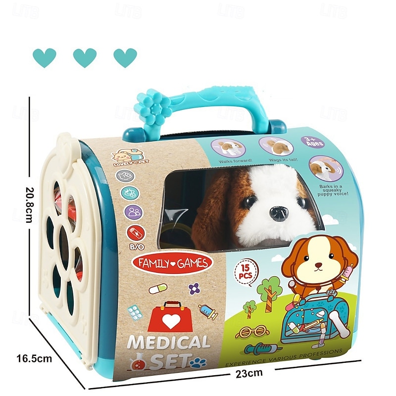 15 PC Realistic Robot Puppy - Interactive Walking & Barking Dog with Singing/Tail Wagging Educational Play & Plush Birthday Gift for 2-5 Years Old Girls3