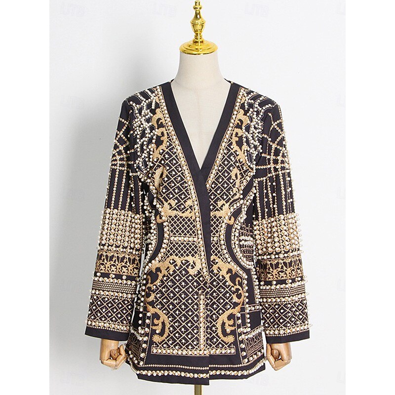 Women's Blazer Sport Coat Formal Wedding Guest Elegant Long Sleeve V Neck