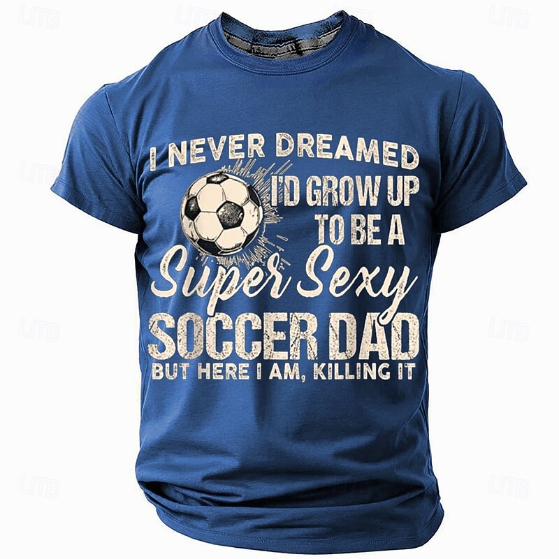 Men's Soccer Father T Shirt Short Sleeve T shirt 3D Print Crew Neck Shirt Fashion Daily Basic Street Casual Daily Black Red Blue Summer Spring Clothing Apparel S M L XL XXL XXXL2