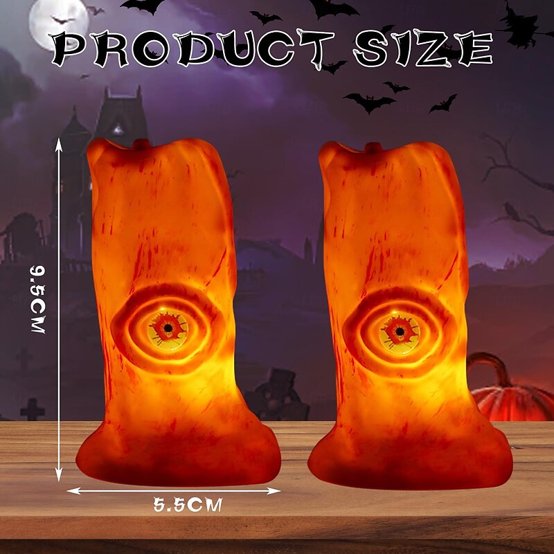 3 Pcs Halloween Candle Light Blood Eye LED Electronic Luminous  Indoor Restaurant Halloween Party Horror Atmosphere Decorative Light3