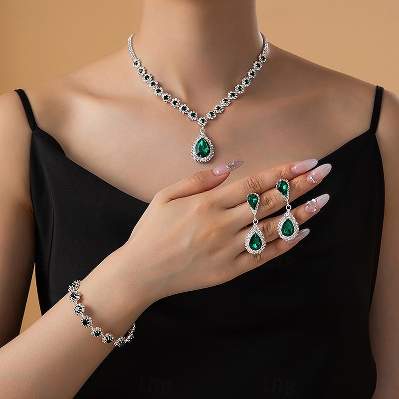 Bridal Jewelry Sets One-piece Suit Alloy 1 Bracelet Earrings Necklace Women's Stylish Cute Joy Jewelry Set For Party Evening Wear