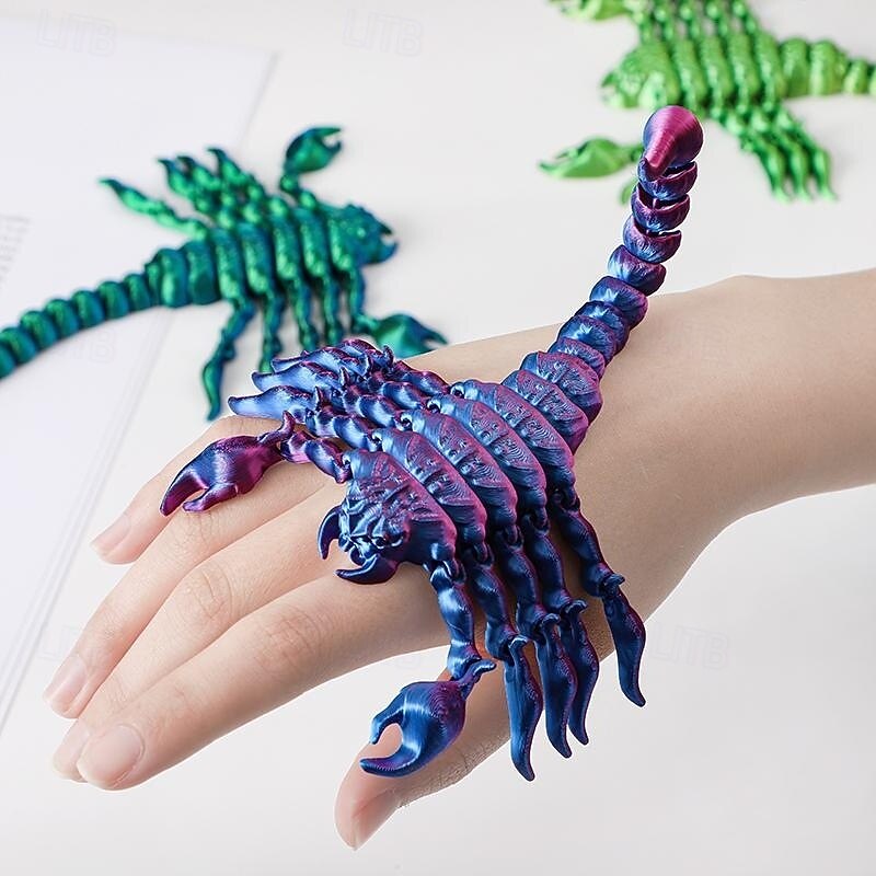 Halloween 3D Printed Scorpion Figurine, Realistic Articulated Scorpion Toy, Movable Animal Model Desk Decoration, Kids Toy Gift, Fish Tank Terrarium Decor