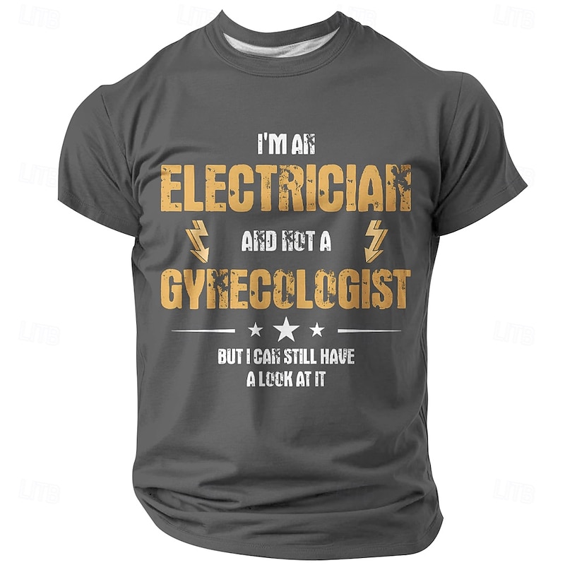 Men's Funny Electrician T-Shirt - 'Not A Gynecologist But I Can Look' Work Humor Graphic Tee3