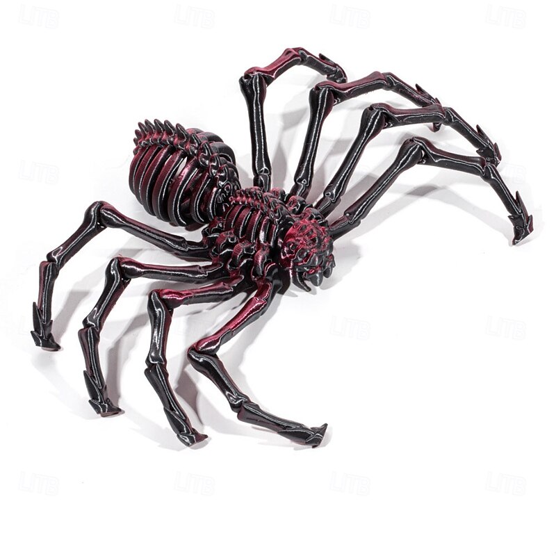 Halloween 3D Printed Poseable Spider Toy, Large Jointed Movable Spider Model, Retractable Articulated Animal Figure for Halloween Decor or Party Prank Prop2