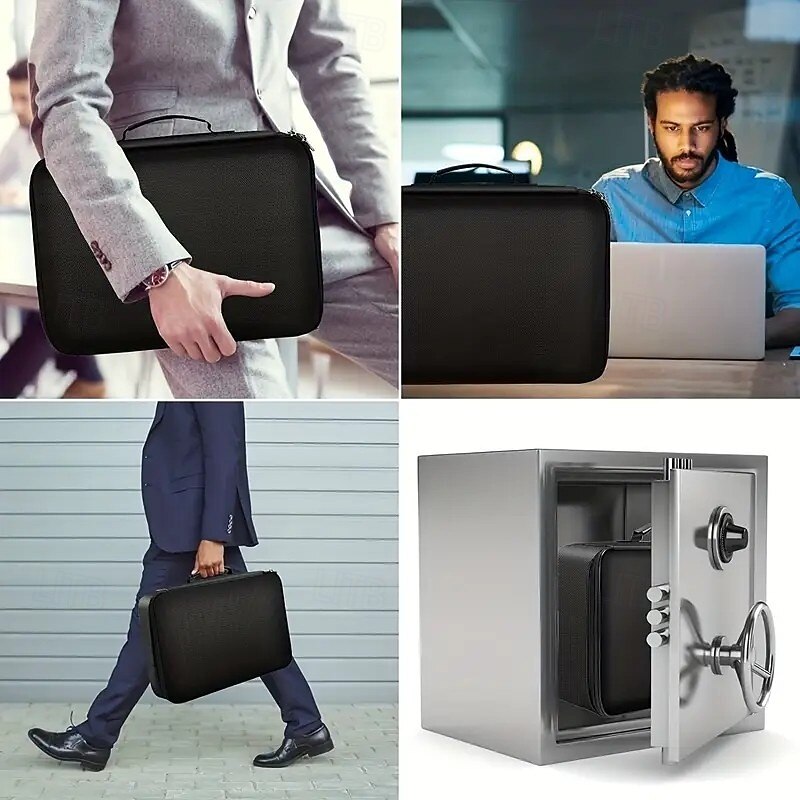 Portable Laptop Document and Certificate Organizer Box, 1 Piece Unique Design Storage Bag with Combination Lock, 3-Layer Large Capacity File Organizer – Lightweight, Ideal for Travel and Home Use2