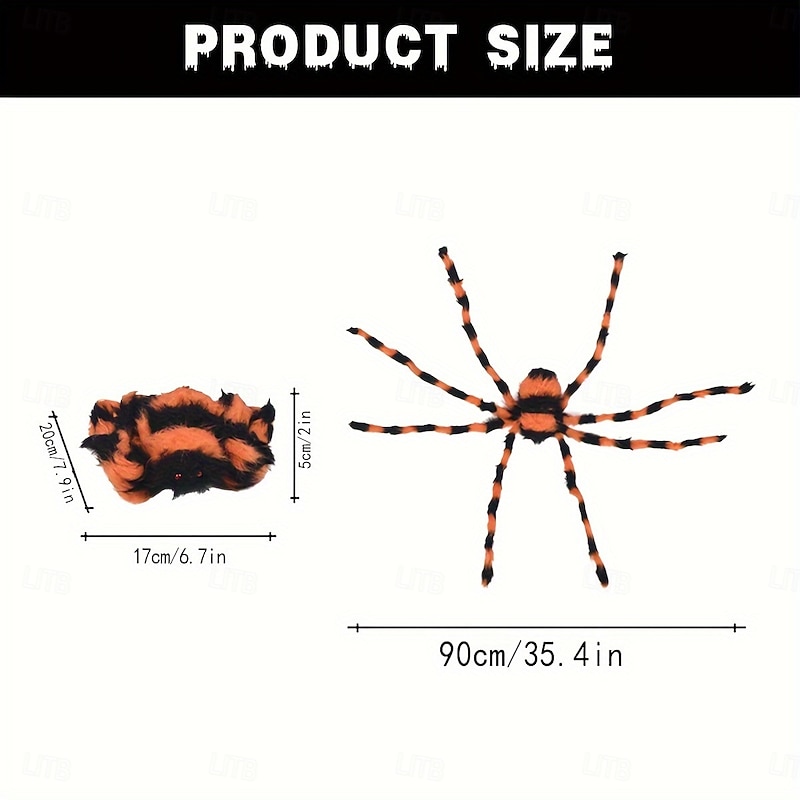 Giant Polyester Stretchable Halloween Spider - No Power Needed Perfect for Outdoor Decor & Haunted House Props3