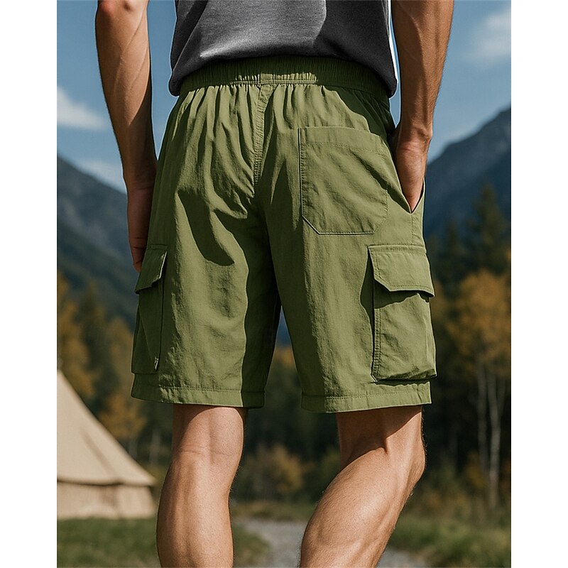 Men's Cargo Shorts Hiking Shorts sport shorts Summer Outdoor Regular Fit Waterproof Windproof Quick Dry Lightweight Shorts Drawstring Elastic Waist Black Army Green Tennis Golf Running M L XL XXL XXXL2