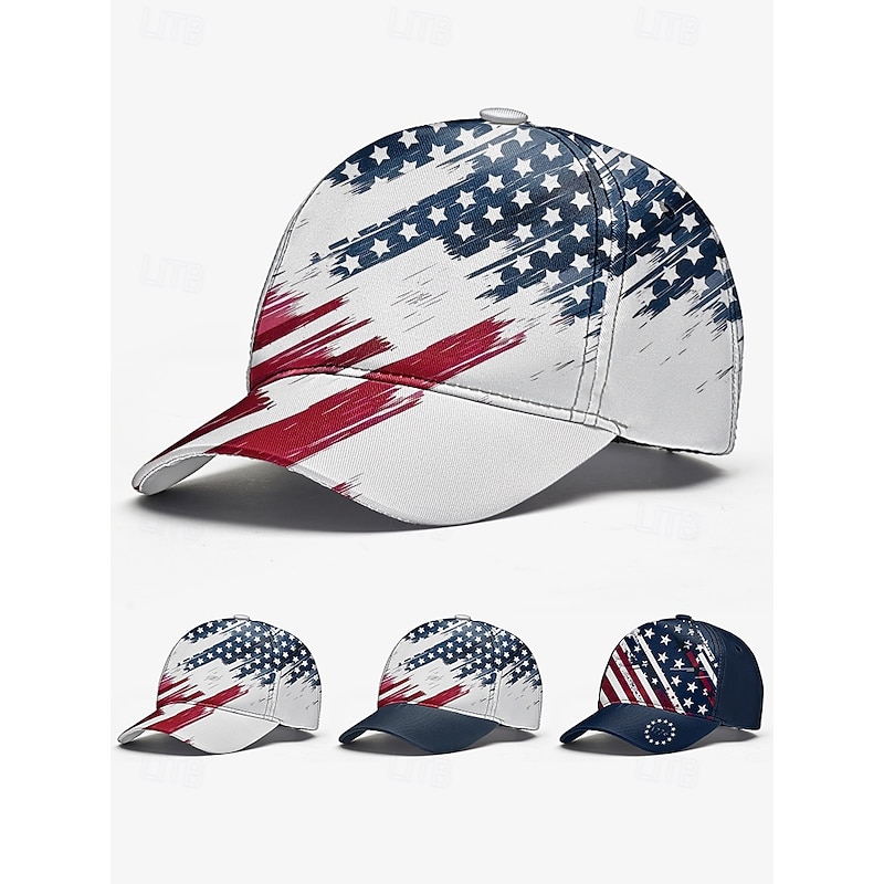 Men's American Flag Baseball Cap – Patriotic Adjustable Hat with Distressed USA Print for Outdoor Sports, 4th of July and Casual Wear2