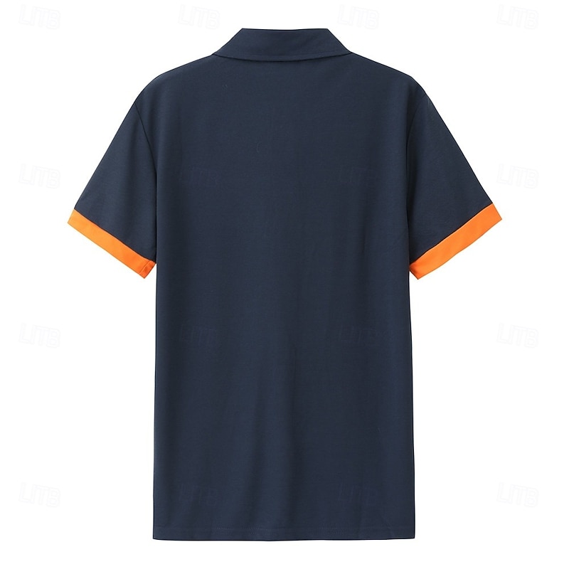 Men's Polo Golf Shirt Casual Sports Classic Short Sleeve Basic Solid Color Plain Button Front Summer Spring All Seasons Regular Fit Wine White Black Blue Yellow Red Polo3