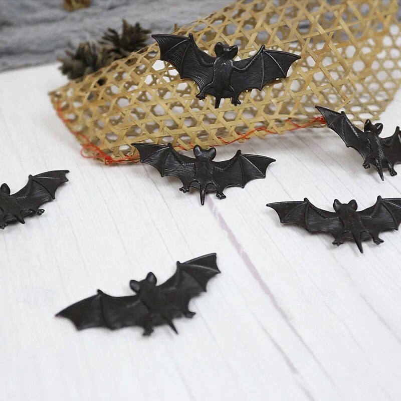 20Pcs Halloween Decorations Simulation Soft Rubber Bat Horror Tricky Props Holiday Decoration Props2