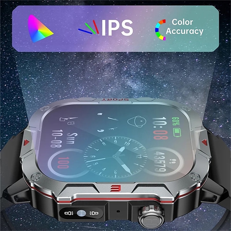 C40Pro Sport Smartwatches Flashlight Ultra Large Screen Voice Assistant Music Control Smart Watch Custom Dial Wrist Watches2