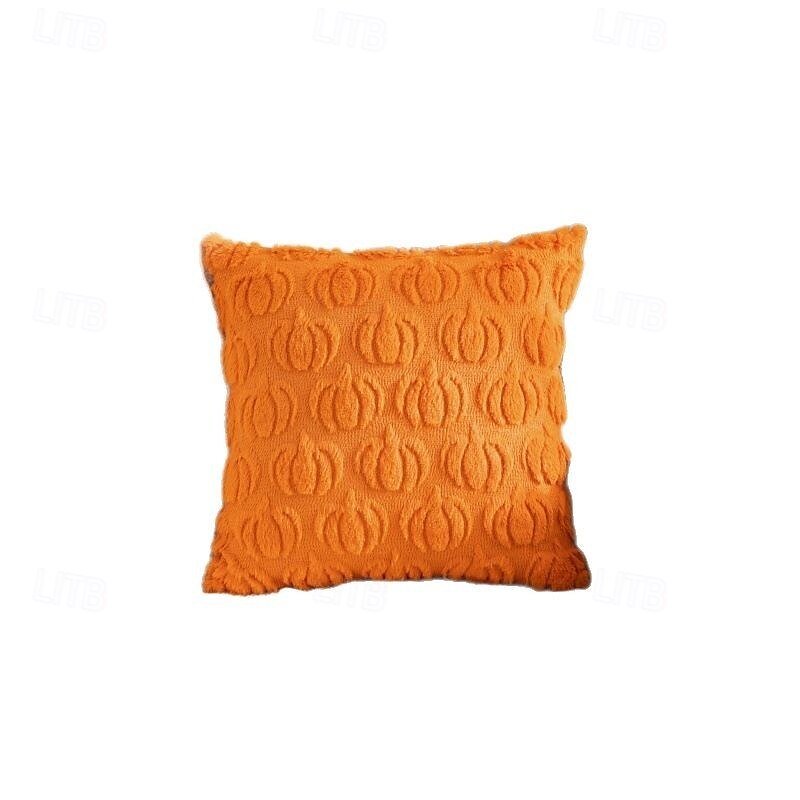Pumpkin Fall Decorative Throw Pillow Covers 20"x20", Thanksgiving Orange Soft Faux Fur Pillow Covers for Autumn Harvest, Fluffy Plush Accent Pillow Cases for Farmhouse Couch Cushion Covers4