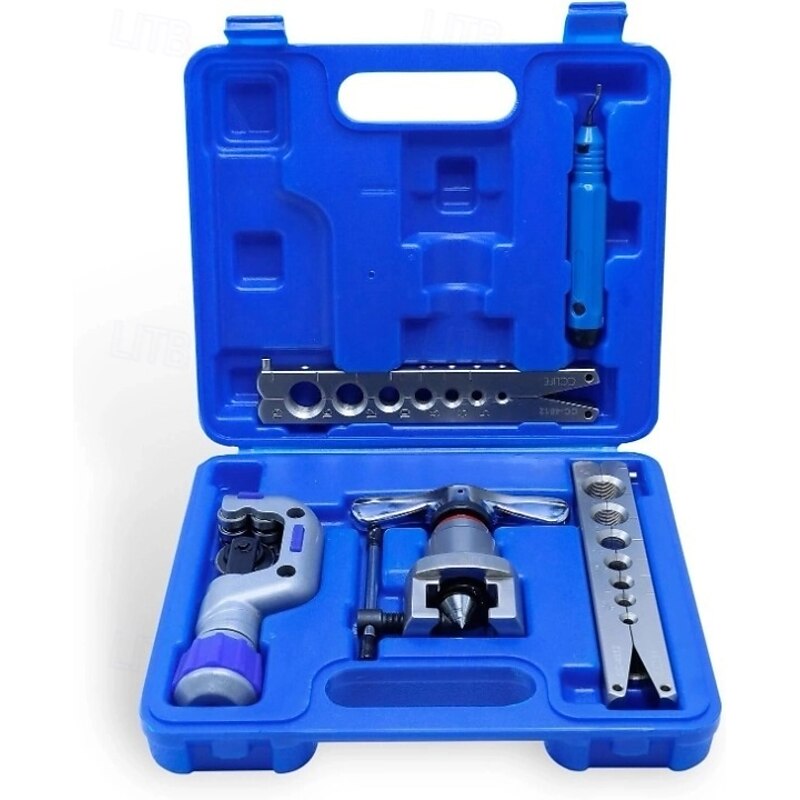 Metric Inch Orbital Flaring Tool Air Conditioning Flaring Tool for R407c/R410a with Pipe Cutter, 5-19MM, 3/16