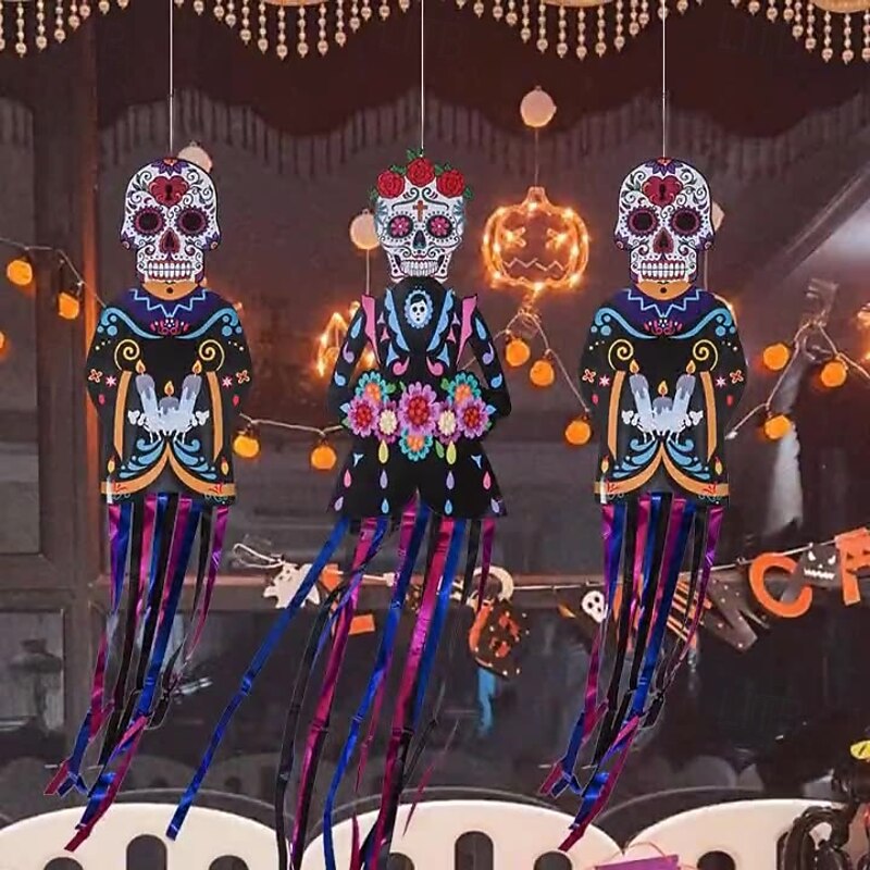 Halloween Outdoor Decoration Skeleton Bride Halloween Courtyard Decoration Day of the Dead Hanging Decoration Door Hanging