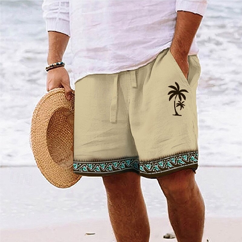 Men's Graphic Coconut Tree Geometry Shorts Summer Shorts Beach Shorts Mid Waist Streetwear Hawaiian Designer Casual Daily Holiday Drawstring Elastic Waist 3D Print Designer Clothing Apparel2