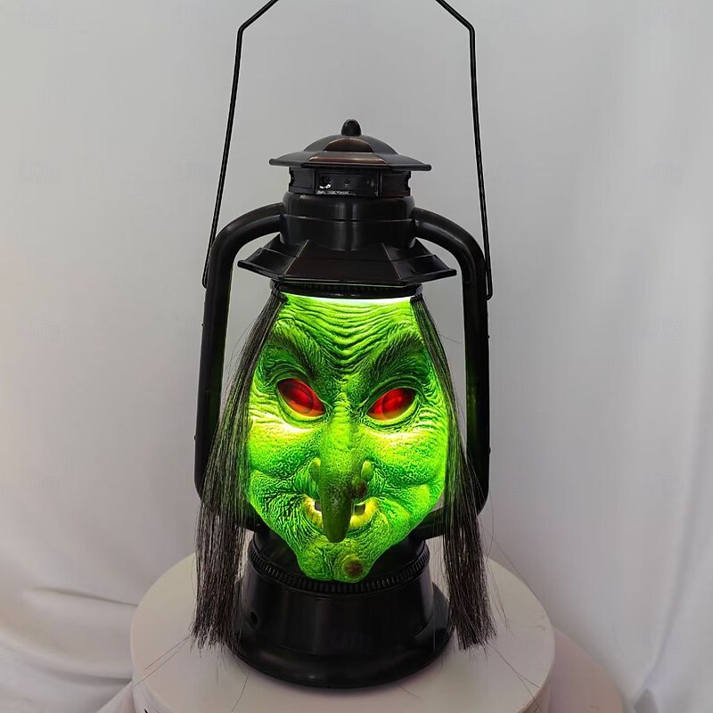 Halloween Long Hair Witch Lights, Sound Witch Lights with Led Lights, Vintage Garden Witch Decoration, Indoor Prop Lights, Halloween Party Decorations2