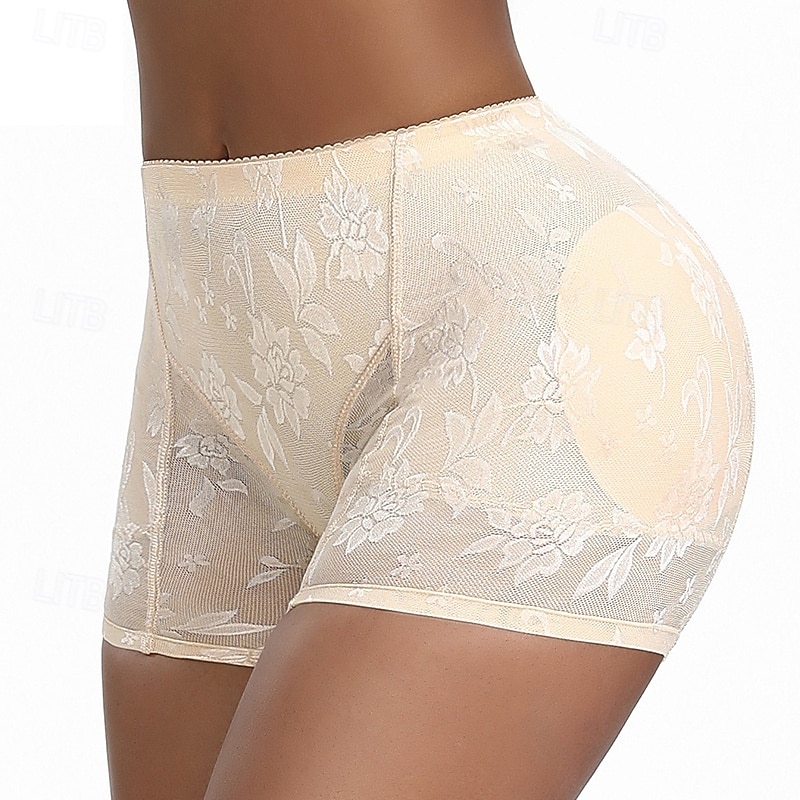 Women's Shapewear Fashion Pure Color Lace Shorts Daily Sleeveless Black Beige Summer Spring Fall Winter Slim