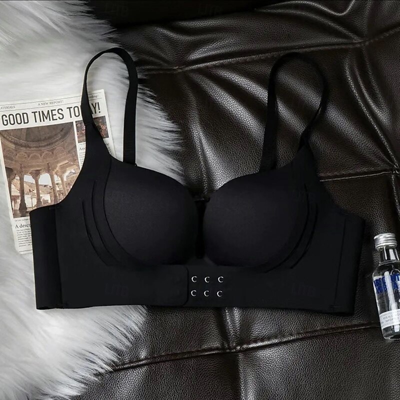 Women's Sexy Lingerie Bra BacklessNightwearNylon Spandex Solid Colored Undergarments Black White Brown Beige Gray Spring & Summer Fall & Winter