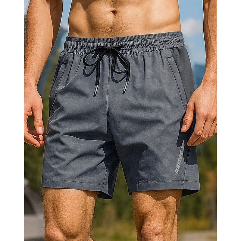 Men's Hiking Shorts Hiking Trousers Camouflage Summer Outdoor Regular Fit Waterproof Windproof Quick Dry Lightweight Shorts Elastic Waist Dark Grey Black Tennis Golf Running S M L XL XXL4