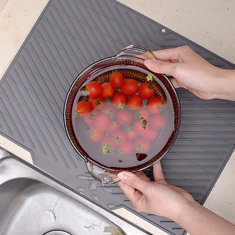 Silicone Dish Drying Mat for Kitchen, Heat Resistant Foldable Pot Rack Mat, Non-Slip Tripod Pad for Bowls, Plates, and Utensils, Multipurpose Drainage Board3