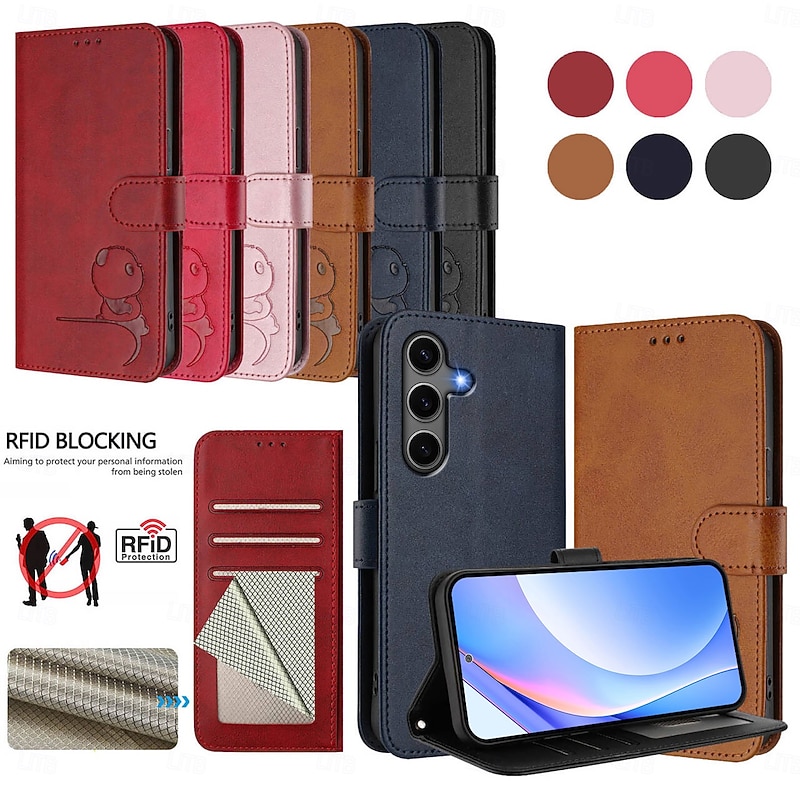 Phone Case For Samsung Galaxy S25 S25 Edge S24 S24 FE S23 Ultra Plus S22 Plus  Ultra A16 A55 5G A15 A14 Wallet Case with Stand Holder Zipper Full Body Protective Retro TPU PU Leather