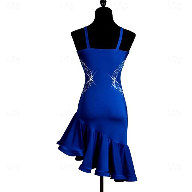 Shoulder Straps Latin Competition Costumes for Women Salsa Performance Dancing Outfit Cha Cha Ballroom Dance Dresses2